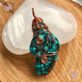 Turquoise Copper Freeform Pendant